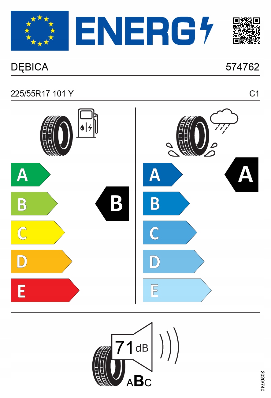 1x DĘBICA 225/55R17 101Y Presto UHP 2 XL FP letnie 2024 r Średnica 17